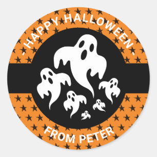 Personalised Happy Halloween Boo Kids Sticker