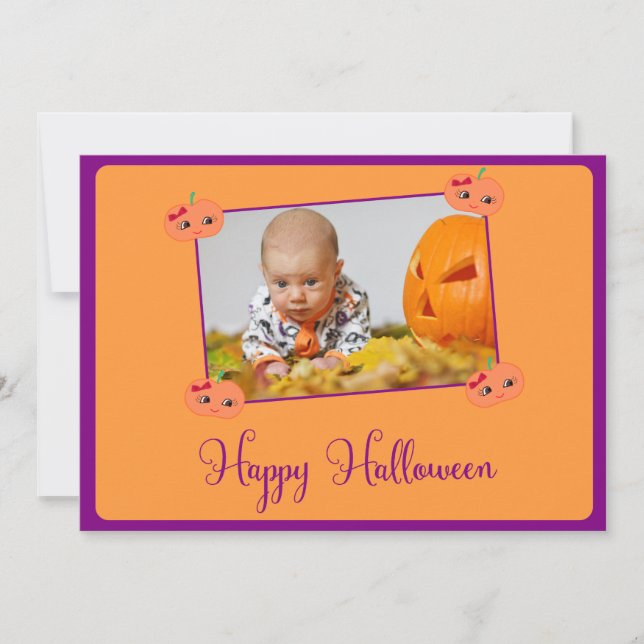 Personalised Happy Halloween Cards Add Your Photo (Front)