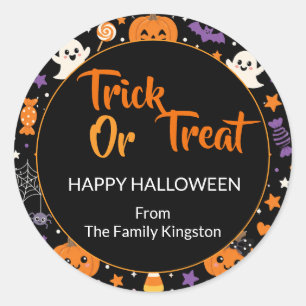 Personalised Happy Halloween Family Name Sticker