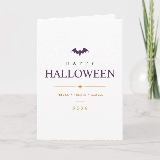 Personalised Happy Halloween Folded Greeting Card (Front)