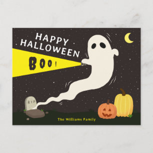 Personalised Happy Halloween Ghost Holiday Postcard