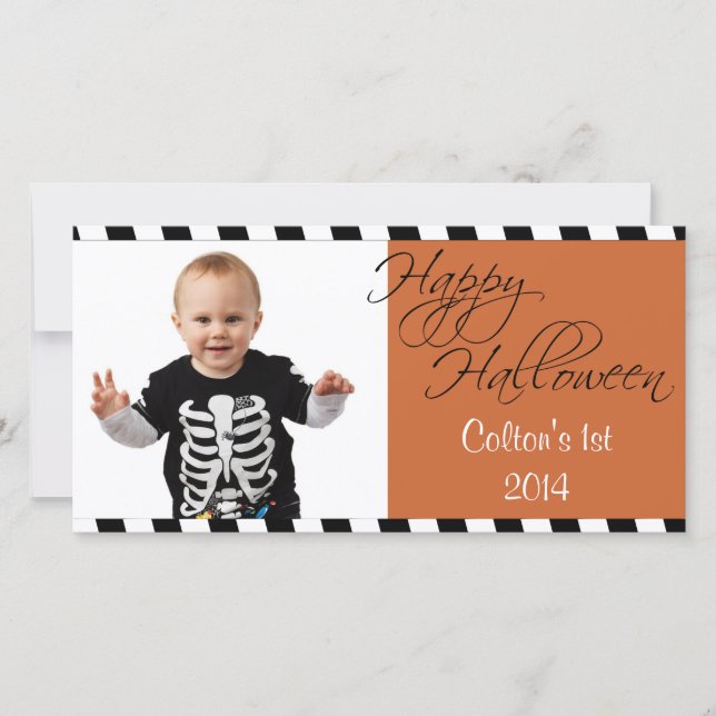 Personalised Happy Halloween Greetings Photo Card (Front)