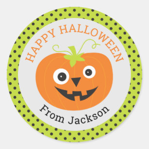 Personalised Happy Halloween Pumpkin Sticker