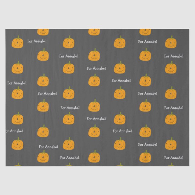 Personalised Happy Halloween Pumpkin    Tissue Paper (Front)