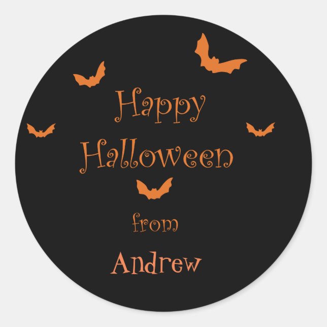 Personalised Happy Halloween Stickers (Front)