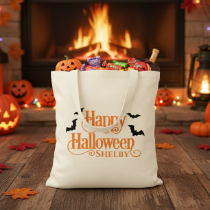 Personalised Happy Halloween Trick or Treat Tote Bag