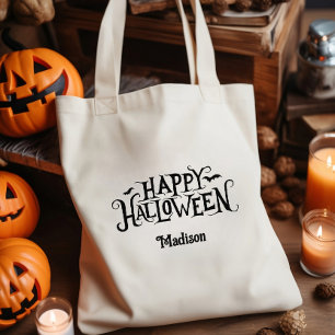 Personalised Happy Halloween Trick Or Treat Tote Bag