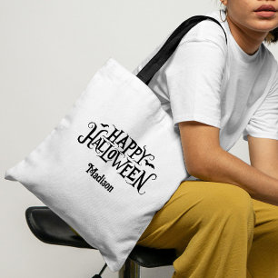 Personalised Happy Halloween Trick Or Treat Tote Bag