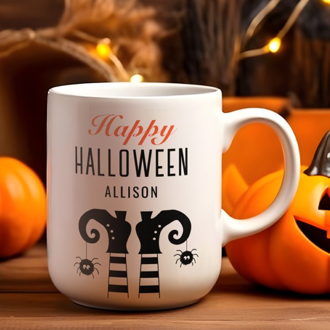 Personalised Happy Halloween Witch Feet  Coffee Mug (Creator Uploaded)