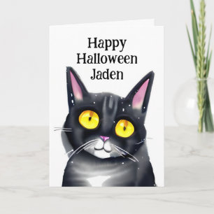 Personalised Happy Halloween with Colouring Page  Card
