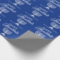 Personalised HAPPY HANUKKAH Blue Menorah