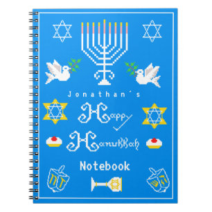 Personalised Happy Hanukkah Holiday Notebook
