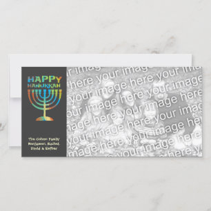 Personalised Happy Hanukkah Manorah Photo Cards