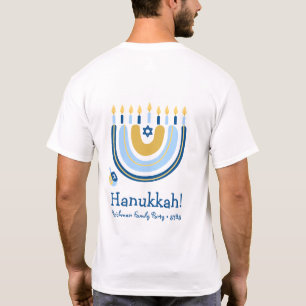 Personalised Happy Hanukkah Menorah Rainbow  T-Shirt