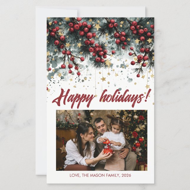 Personalised Happy Holidays Card Design (Front)
