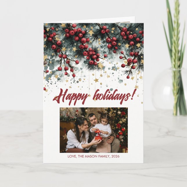 Personalised Happy Holidays Card Design (Front)