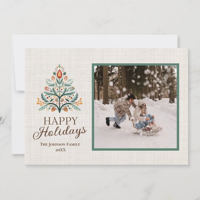 Personalised Happy Holidays Card with Photos (Front)