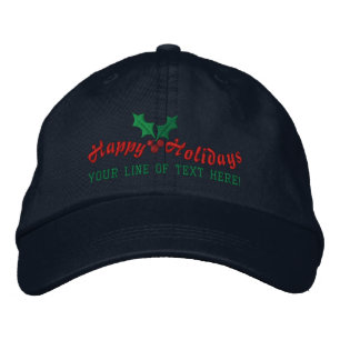 Personalised Happy Holidays Embroidered Hat
