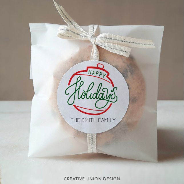 Personalised Happy Holidays Gift Tag Name (Creator Uploaded)