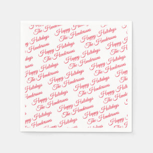 Personalised Happy Holidays Napkin