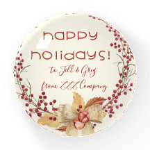 Personalised Happy Holidays Nature Wreath
