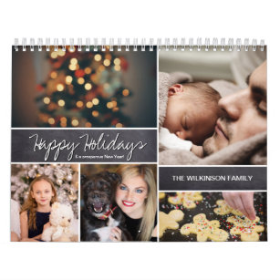 Personalised Happy Holidays, New Year, Photo Calendar