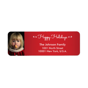 Personalised Happy Holidays Return Address Labels