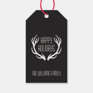 Personalised Happy Holidays Rustic Gift Tags