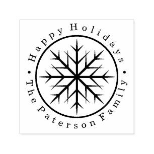 Personalised Happy Holidays Snowflake Self-inking Stamp