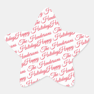 Personalised Happy Holidays Star Sticker