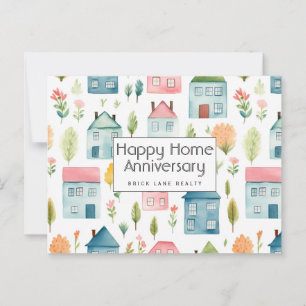 Personalised Happy Home Anniversary Real Estate Postcard