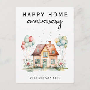 Personalised Happy Home Anniversary Real Estate Postcard