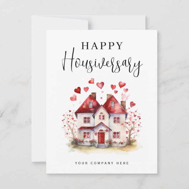 Personalised Happy Housiversary Real Estate Card (Front)