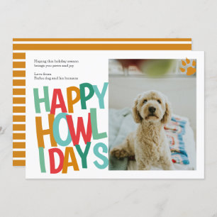 Personalised Happy Howlidays Dog Christmas Holiday Card