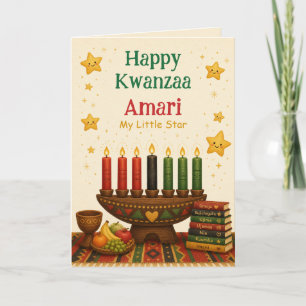 Personalised Happy Kwanzaa My Little Star Kids Holiday Card