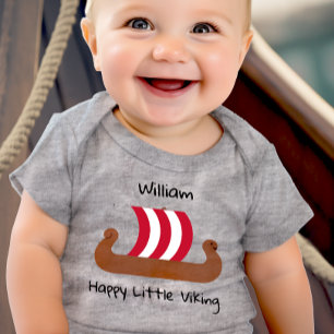 Personalised Happy Little Viking Baby Bodysuit