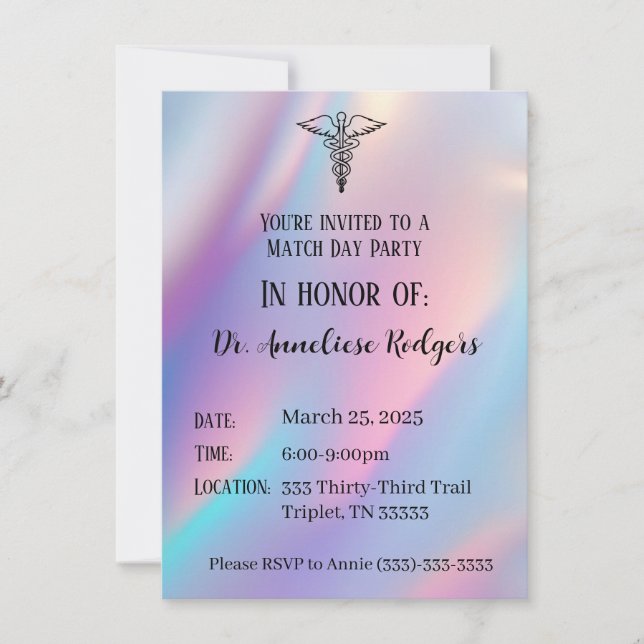 Personalised Happy Match Day 2025 Residency Doctor Invitation (Front)