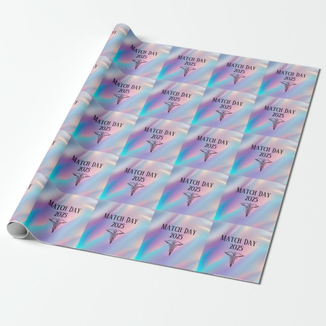 Personalised Happy Match Day 2025 Residency Doctor Wrapping Paper (Unrolled)