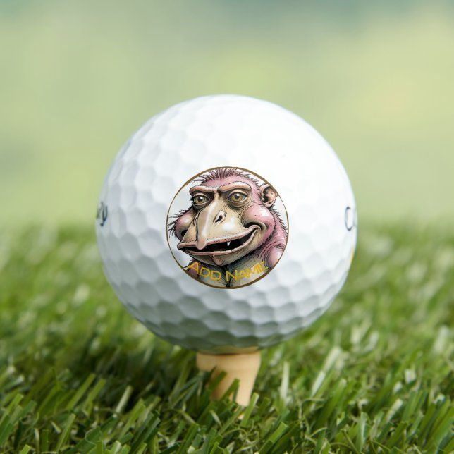 Personalised Happy Monkey Callaway Golf Balls (Insitu Tee)