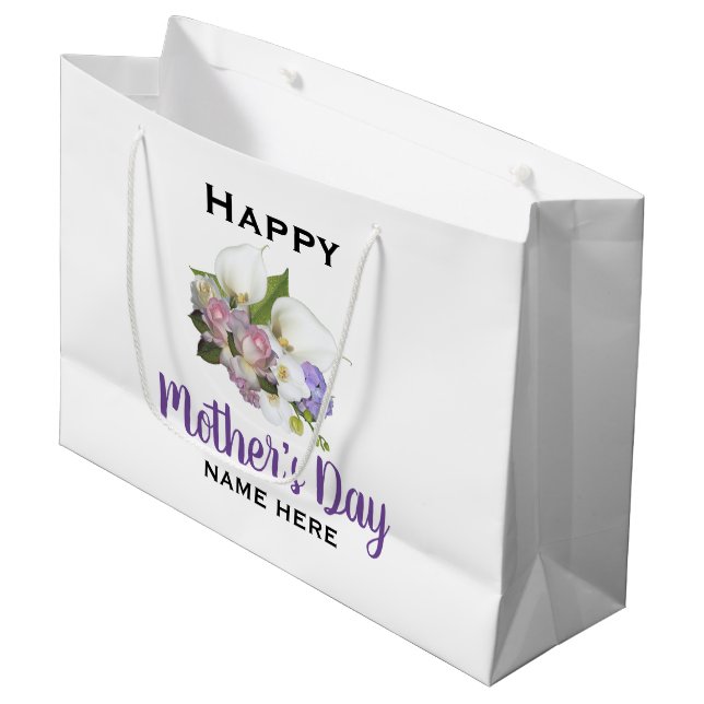 Personalised Happy Mother's Day Gift Bag (Front Angled)