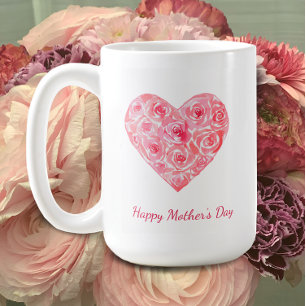 Personalised Happy Mother's Day Watercolor Roses Coffee Mug