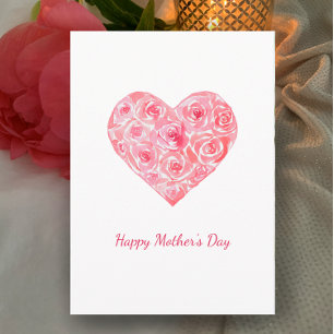 Personalised Happy Mother's Day Watercolor Roses Holiday Card