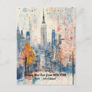 Personalised Happy New Year 2025 Manhattan card