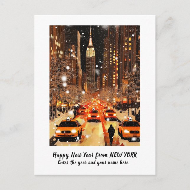 Personalised Happy New Year 2025 New York card (Front)