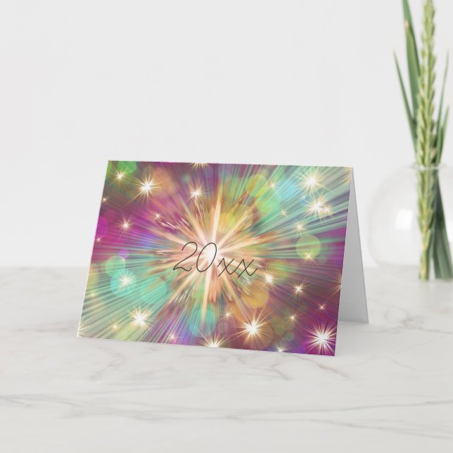 Personalised Happy New Year Fireworks Card (Front)