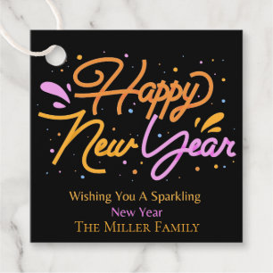 Personalised Happy New Year Gift Tag, Favour Tag