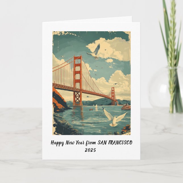 Personalised Happy New Year San Francisco card (Front)