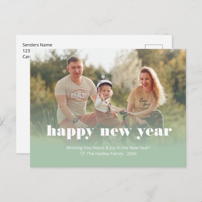 Personalised Happy New Years Holiday Postcard (Front/Back)