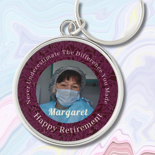 Personalised Happy Nurse Retirement Gifts Key Ring (Nurse Retirement Gifts)