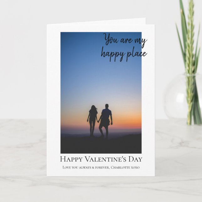 Personalised Happy Place Photo Template Valentines (Front)